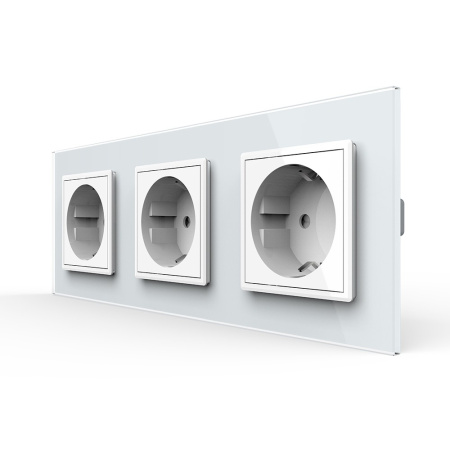 Розетка 3 модуля Белая Livolo