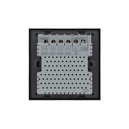 Сенсорный выключатель 4 клавиши 1 пост Черный UK стандарт Livolo