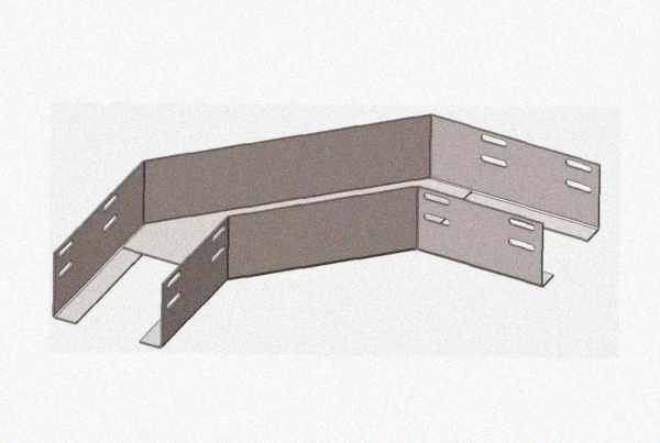 Лоток угловой глухой КГГ 100х100-135 УХЛ1 поворот на 135, оцинкованный лист, S1,5