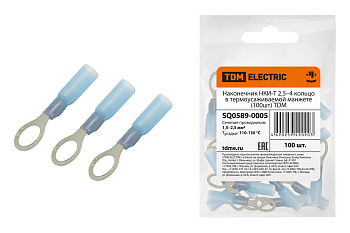 Наконечник НКИ-Т 2,5–4 кольцо в термоусаживаемой манжете (100шт) TDM