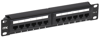 ITK 1U патч-панель кат.6 UTP 12 портов 10" (Dual IDC)