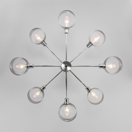 Потолочная люстра со стеклянными плафонами 8*E14 60Вт хром IP20 Arcada (70127/8 хром) Eurosvet