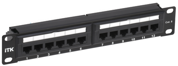 ITK 1U патч-панель кат.6 UTP 12 портов 10" (Dual IDC)