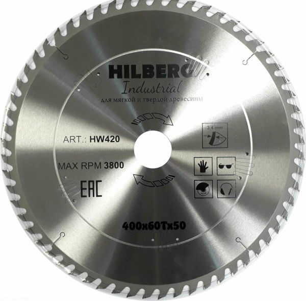 Диск пильный Industrial Дерево 400*50*60Т HW420 Hilberg
