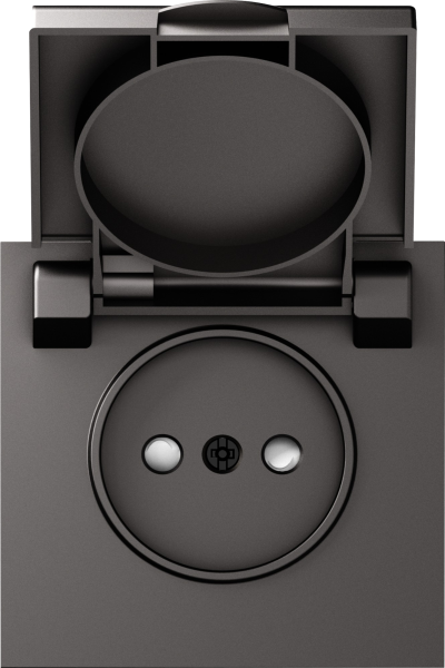 Donel S08 матовый титан накладка для розетки без заземления, с крышкой, 16A 250 В~, серия DB