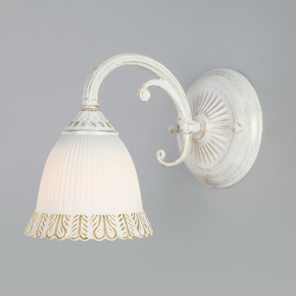 Классическое бра 1*E27 60Вт белый с золотом IP20 Campina (60107/1 белый с золотом) Eurosvet