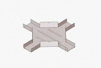 Лоток крестообразный замковый глухой КМЗГ 50х50 УТ1,5, оцинкованный лист, S1,0
