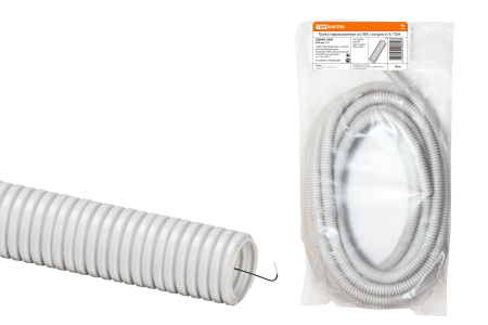 Труба гофрированная ПВХ d 16 с зондом (20 м) легкая TDM Труба гофрированная ПВХ d 16 с зондом (20 м) легкая TDM