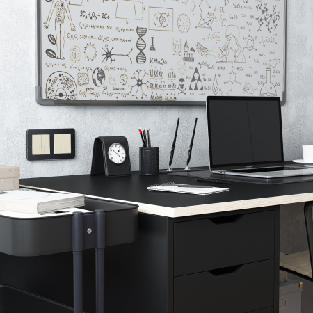 Platinum Рамка на 2 поста черный алюминий Werkel