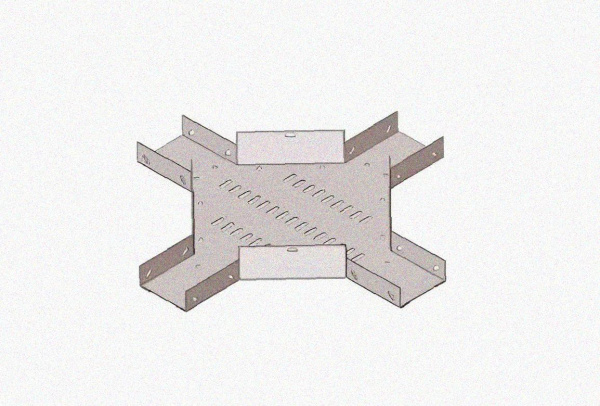 Лоток крестообразный замковый глухой КМЗГ 50х50 УТ1,5, оцинкованный лист, S1,0