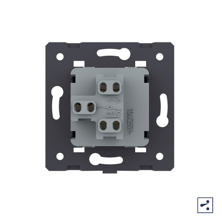 Одноклавишный проходной механический выключатель, цвет золотой (механизм) Livolo