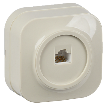 Розетка одноместная ОУ телефонная РТ20-ХК GLORY кремовый IEK