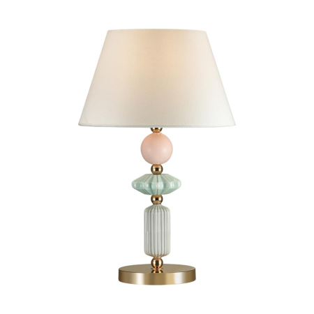 Настольная лампа E27 1*60W 4861/1TB CANDY золотой/раноцветн.керамика/абажур ODEON LIGHT