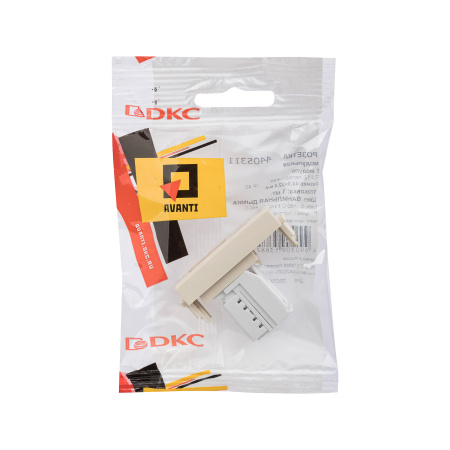 Телефонная розетка RJ-12 модульная, "Avanti", "Ванильная дымка", 1 модуль DKC