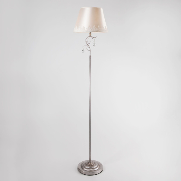 Классический торшер с абажуром 1*E14 40Вт серебряный IP20 Incanto (01023/1 серебро) Eurosvet