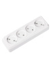 Розетка 4-х местная горизонтальная 2П открытой установки IP20 10A с з/ш белая "Ладога" TDM