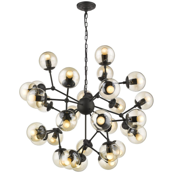 Люстра подвесная Черный/Янтарный E27 30*60Вт WE236.30.023 WERTMARK