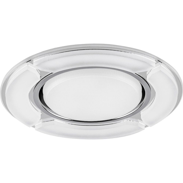 Св-к встр.с белой LED подсветкой Feron CD4039 потолочный GX53 без лампы, белый матовый, хром