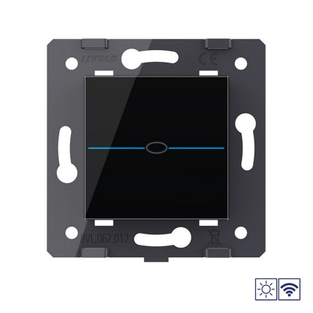 Одноклавишный сенсорный выключатель Quadro сухой контакт с радиоупр., цвет черный (механизм) Livolo