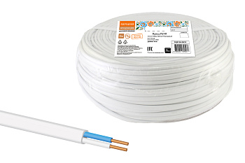 Провод ПУСП 2х2,5 (50м), белый Народный
