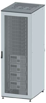 Напольный 19" IT-корпус ДКС серии CQE 42U 600х2000х600, двери перфорированная+перфорированная, панели для крыши, кабельный ввод,RAL7011/7035 DKC