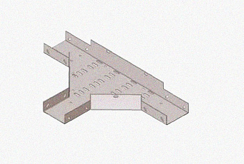 Лоток тройниковый замковый перфорированный ОТЗ 300х80 УТ1,5, оцинкованный лист S1,0