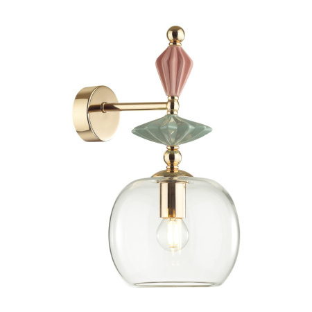 Бра E14 1*40W BIZET золото/разноцветн./керамика/стекло B ODEON LIGHT