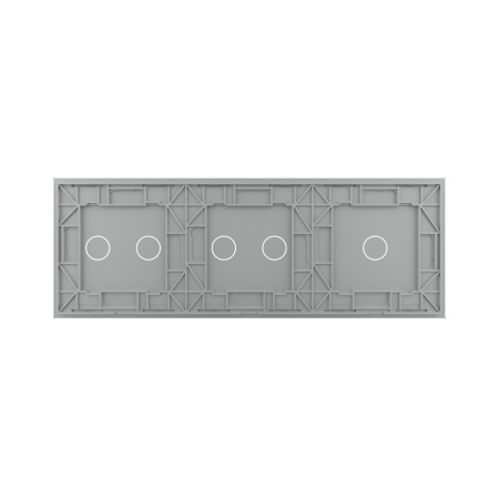 Панель тройная: 1 выключатель + 2 выключателя + 2 выключателя Серая Livolo