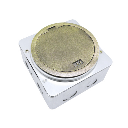 Donel Лючок в пол 3 мод. (1 мод. 45х45 мм. + 1 мод. 22.5х45 мм.), античная латунь, круглый, металл, IP65, (с уст. набором)