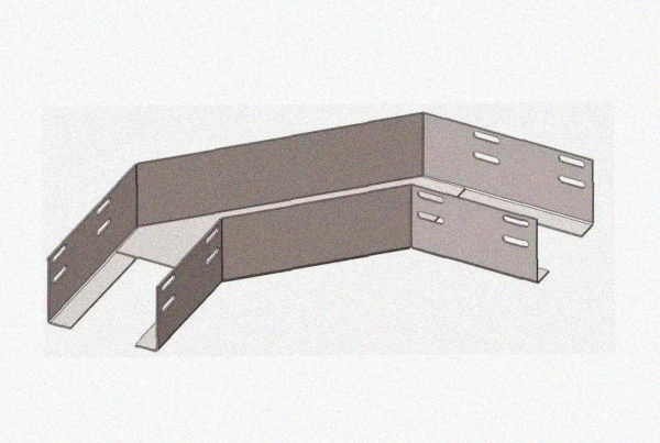 Лоток угловой глухой КГГ 100х65-135 УТ1,5 поворот на 135, оцинкованный лист S1,5
