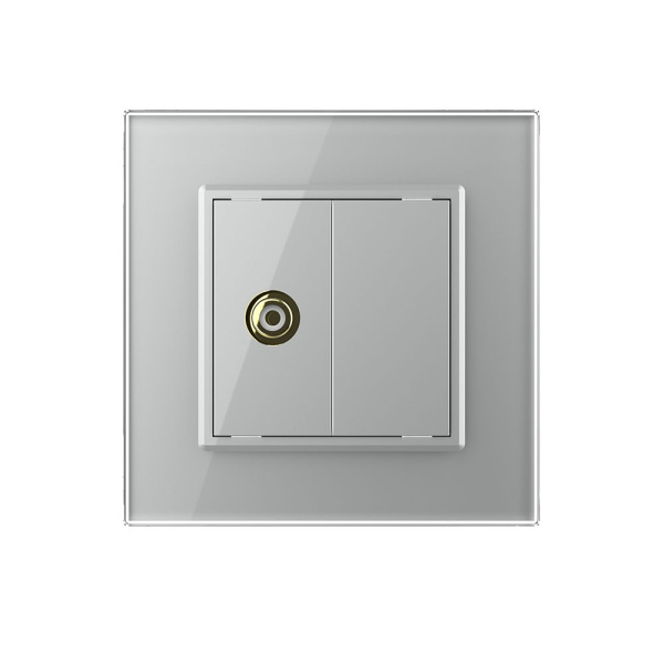 Розетка видео RCA "тюльпан" Серая Livolo