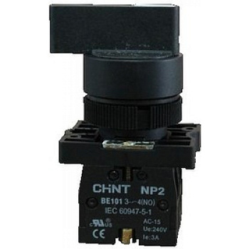 Переключатель NP2-EJ41, 2 положения возвратом, 1НО, IP40 (R) CHINT
