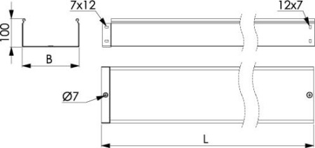Лоток 300х100 L 3000 толщ. 1,0 мм, цинк-ламельный DKC
