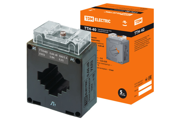 Трансформатор тока измерительный ТТН 40/500/5- 5VA/0,5S-Р TDM
