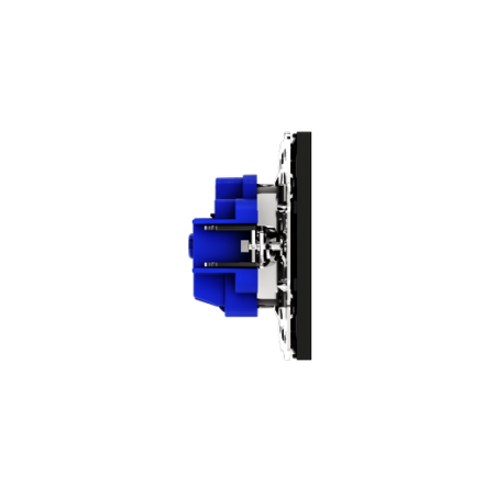 Розетка встраиваемая Voltum S70 с заземлением 16А, (черный матовый)