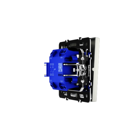 Выключатель встраиваемый Voltum S70 двухклавишный с подсветкой 10А, (сталь)