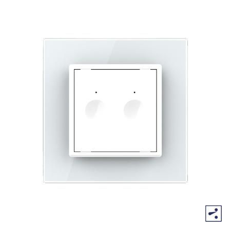 Двухклавишный проходной сенсорный выключатель Module, цвет белый Livolo