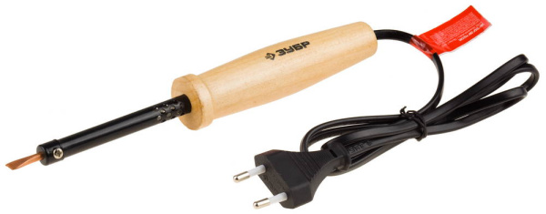 Электропаяльник 25Вт, с деревянной рукояткой, клин ЗУБР