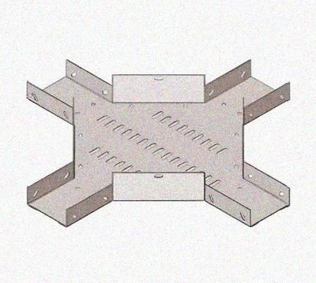 Лоток крестообразный перфорированный КМ 400х100 УХЛ1, оцинкованный лист S1,5