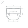 Профиль STRETCH-S-35-CEIL-CENTER-2000 (GAMMA35) Алюминий Arlight