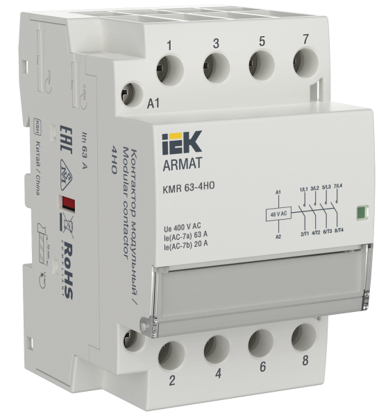 Контактор модульный KMR 63А 48В AC 4НО ARMAT IEK