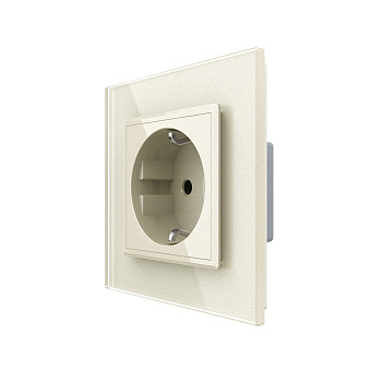 Розетка электрическая 16А 1 пост, цвет жемчужный Livolo