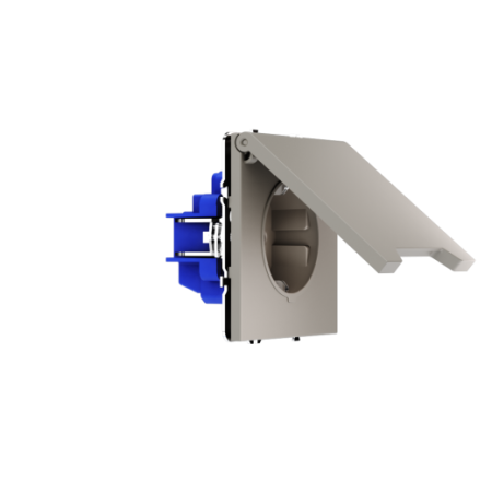 Розетка встраиваемая Voltum S70 с заземлением, защитными шторками и крышкой 16А, (кашемир)