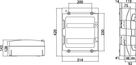 ЩРн-П-24, IP65, серый, с усиленным клеммным блоком 2х87308 DKC