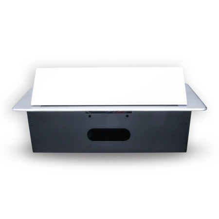 Розетка горизонтальная выдвижная 2 Euro 16А, 2 USB A с блоком 5В/2.1А, RJ45 RocketSocket, проводка, цвет серый