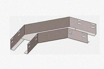 Лоток угловой перфорированный КГ 100х100-135 УХЛ1 поворот на 135, оцинкованный лист S1,5