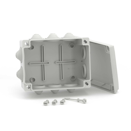 Коробка ответвит. с 10 кабельными вводами д.32мм, IP55, 190х140х70мм DKC