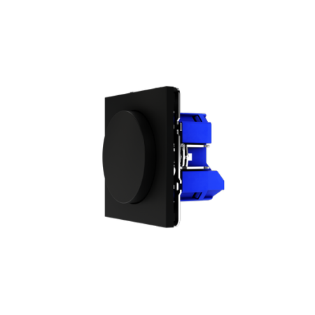 Светорегулятор встраиваемый Voltum S70 поворотно-нажимной 600 Вт, (черный матовый)