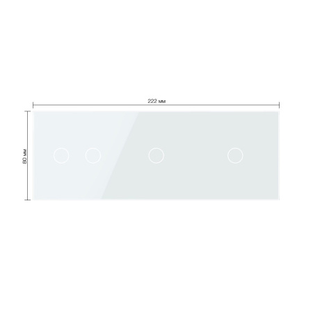 Панель для трех сенсорных выключателей, 4 клавиши (2+1+1), цвет белый, стекло Livolo