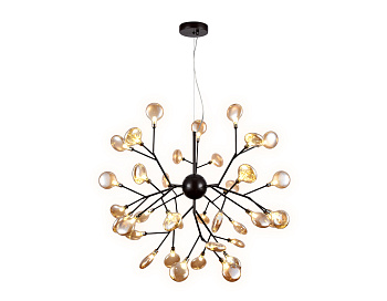 Подвесная люстра TR3021/36 DCF/TI темный кофе/янтарь G4/36 max 20W D750*650 (лампы LED G4 1.5W 4200K в комплекте) Ambrella Light